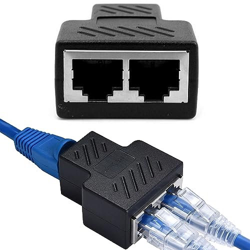 LASIEYO Splitter LAN da 1 a 1000 Mbps, splitter LAN RJ45, 1 a 2 LAN Splitter per cavo Ethernet CAT 6 LAN Extender di rete adattatore spina per connessione a banda larga in ufficio domestico