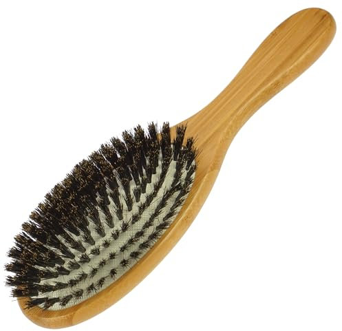 Spazzola per capelli in legno di bambù con setole naturali