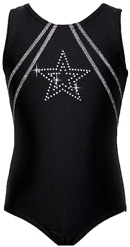 Turnanzug Gymnastikanzug GymStar Lycra & Strasssteine Samt Kurzarm Turnbody