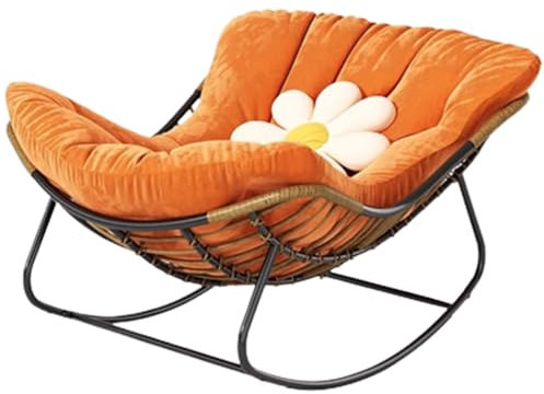YVYKFZD Schaukelstuhl für Kinderzimmer, bequemer Schwingsessel Relaxstuhl, gepolsterter Schaukelsessel, für Wohnzimmer, Schlafzimmer, Büro, Tragfähigkeit 120 kg (Color : Orange)