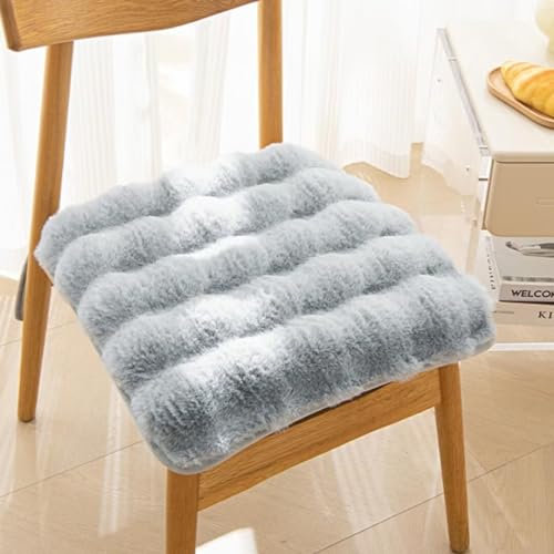 Bettschlange Sitzkissen, 4er Set Stuhlkissen 40x40cm mit Bändern, Plüsch Komfort Sitzpolster Büro Lazy Warm Stuhlauflage, Auflagen für Stühle für Kleine Stühle Zuhause, Küche, Büro,Blau