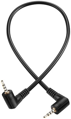 PNGKNYOCN 0,3M Cavo audio Aux da 2,5 mm, 90 gradi da 2,5 mm TRRS maschio a 2,5 mm TRRS maschio a doppio angolo Cavo connettore jack per cuffie stereo (0.3M, 90 Degree to 90 Degree)