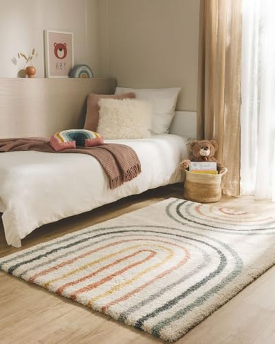 benuta Lytte Kinderteppich Gobi - Multicolor 140x200 cm - Kunstfaser - Rechteckig & im Style: Style: Kindermotive, Scandi Living - Pflegeleicht für Kinderzimmer, Wohnzimmer, Schlafzimmer
