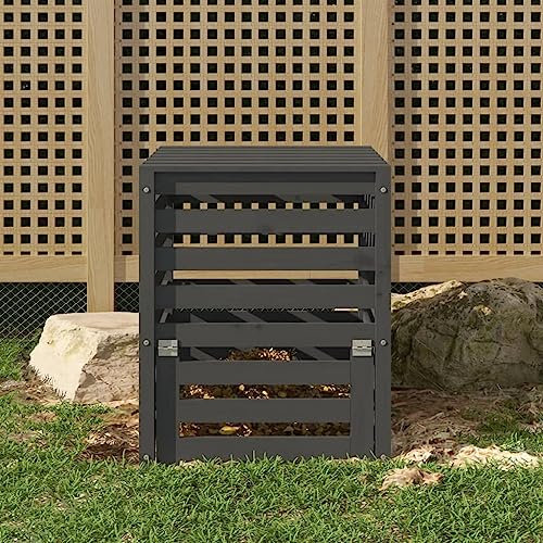 UJCHVHN Compostiera per prato e giardino, 63,5 x 63,5 x 77,5 cm, in legno massello di pino