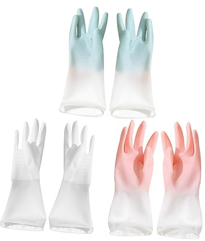 MERRYHAPY Neoprene Dishwashing Gloves Kitchen Gloves for Washing up Housework Protective Mitts for Laundry Dish Cleaning Pet Care Home Office Hotel Use