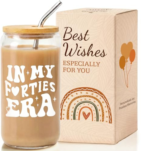 VivaJoy 40th Birthday Gifts for Women - Funny 40th Birthday Gifts, Gift for Her, Personalized Mug Coke Cup, Creative Glass Mug, Perfect Idea for Best Friend, Mom, Wife, Daughter