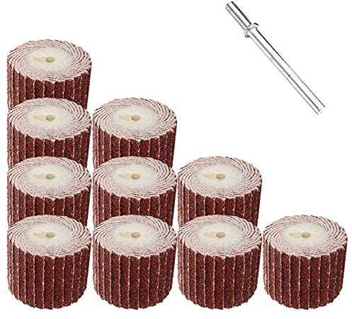 SZTVECFW 10 Pcs Sanding Flap Wheel Grinding Sandpaper Flap Brush Grinding Polishing Flat Rotary Tools Flap Sanding Wheels Disc(Outside Diameter: 10 mm,Grit: 80)