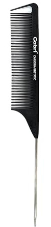 Gabri Professional Pin Tail Hair Comb - Stainless Steel Rat Tail Comb, Antistatic & Heat-Resistant Fine Tooth Comb, Exclusive Hairdressing Tool for All Hair Types and Lengths, (No.30 22cm)