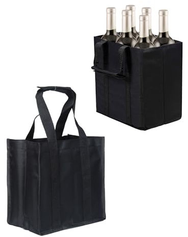 Pabbyeey 2 Stück Flaschentasche, Bottle Bag für 6 x 1,5 Liter Flaschen, Getränketräger Bottlebag, Tragetasche mit Trennwänden für Flaschen, Einkaufstasche mit 6 Fächern Getränketräger