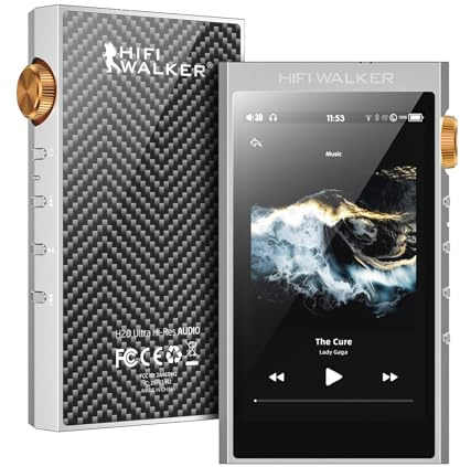 H20 Ultra HiFi MP3 Player with Bluetooth 5.1 aptX/LDAC, 128GB Hi-Res Music Player, ES9038Q2M DAC, 4 Touchscreen, Native DSD256, 4.4mm Balanced Output, 0.005% THD+N, 12H Long Playback, Expandable 1TB