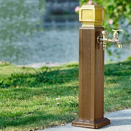 TELCIM Fontana A Colonna da Giardino Esterno, Colonna d'Acqua da Giardino da Esterno Verticale con Rubinetto, Fontana A Pavimento, Fontana Idrante, Palo per Irrigazione(85cm/33.4in)