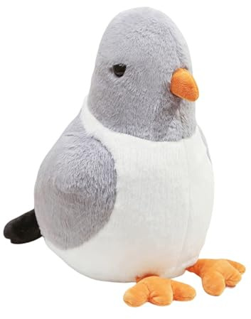 Ueiwffzo Kuscheltier Taube Stofftier Plüschtier Kawaii Simuliertes Tier Taube Plüschtier, Weiches Plüschkissen Spielzeug Plüschtaube für Kinder Erwachsene (Grau,40cm)