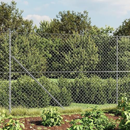 Maschendrahtzaun mit Flansch, silberfarben, 1,6 x 25 m, robuste Maschendraht-Rolle für Geflügelnetz, Hühnerstall, Kaninchenstall und Gartenzaun