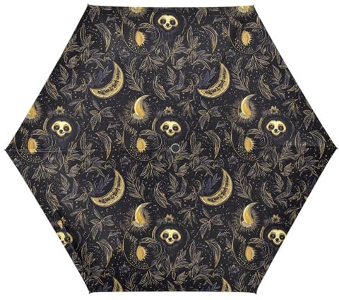 famyily Golf-Regenschirm mit goldenen Faultier-Elementen, Druckknopf, klappbar, automatisches Öffnen und Schließen, Golfschirm für den Außenbereich, 99 cm