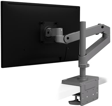 Ergotron – LX Pro Premium Monitor Arm, Single Monitor Desk Mount – fits Flat Curved Ultrawide Computer Monitors up to 34 Inches, 4 to 22 lbs, VESA 75x75mm or 100x100mm – Tall Pole, Dark Grey