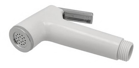 wellenshop Brausekopf, Duschkopf, Handbrause weiß Chrom, 1/2 Gewinde, Start-Stop, geeignet für Bootsdusche, Camping Dusche oder Gartendusche