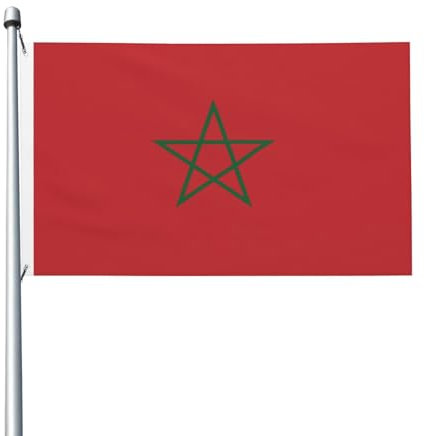 Drapeau du Maroc 7,6 x 12,7 cm double face – Bannière d'extérieur robuste et décorative, idéale pour le jardin, la chambre et la décoration de fête