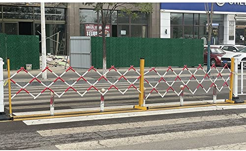 Erweiterbare Metallbarrikade, einziehbarer Verkehrszaun, mobiles Sicherheitsbarrierentor, freistehendes Zauntor, leicht zu bewegen für Einfahrt, Schule, Krankenhaus (Farbe: Rot-Weiß, Größe: 1,2 x 3 m)