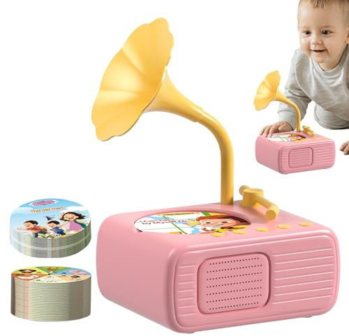 Phonographe Musique Toy Toy Children- Player, Appareil d'apprentissage de la Musique | Jouets d'apprentissage interactif avec Fonction de Cartes, Lecteur d'histoires Musicales pour Le