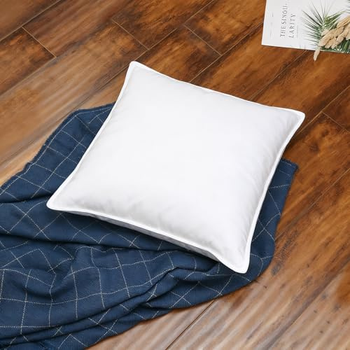 LBOEVDE oppelschicht-Kissen-80x80cm, Außen 100% Baumwolle, Innen Polyester Anti-Federstoff, Füllung: 1800g 10% Gänsedown & 90% Gänsefeder, Weich & Stützend