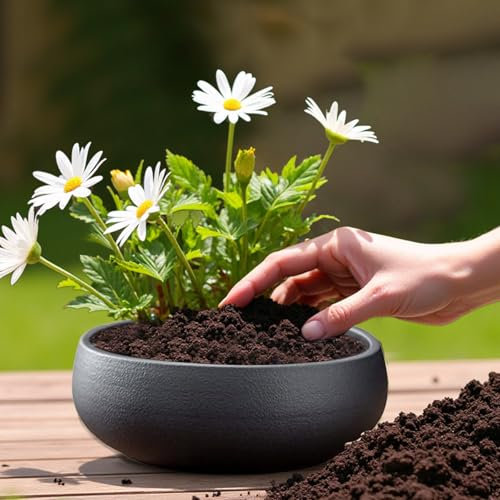 Fioriera a forma di loto, ciotola in ceramica per fiori di loto, per piantare in acqua all'interno, vaso da fiori di ceramica, a prova di perdite, unica estetica smaltata per semi di fiori di loto