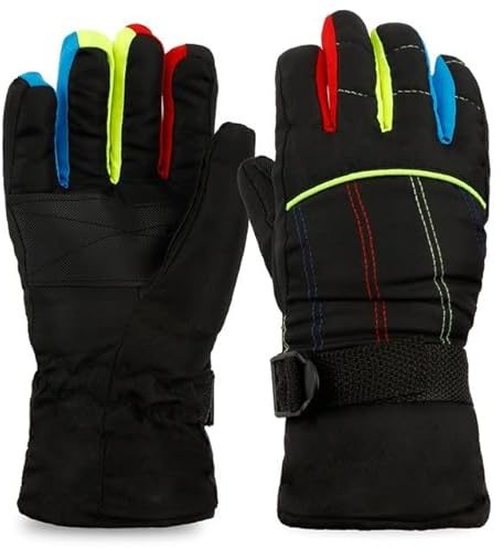zavehony Skihandschuhe Kinder, Winterhandschuhe Kinder, Winterhandschuhe, Winddichte, wasserdichte, Für Skifahren Snowboard Wandern Outdoor-Sport Reithandschuhe Für Junge Mädchen 8-14 Jahre, 1 Paar