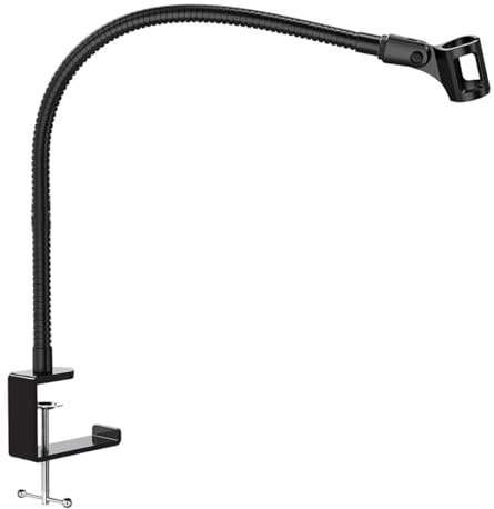 Microphone Desk Mount with Clip Rotatable Thick Tube | Clamp-On Microphone Boom Table Arm for Game Playing Recording Live Streaming Podcast Singing Meeting