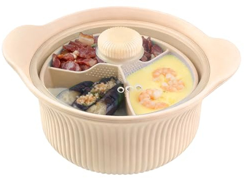 Stufa a microonde per verdure, per alimenti con fornello suddivisorio, grande in silicone, per zuppe, pesce, forno, friggitrice ad aria calda a casa e appartamento