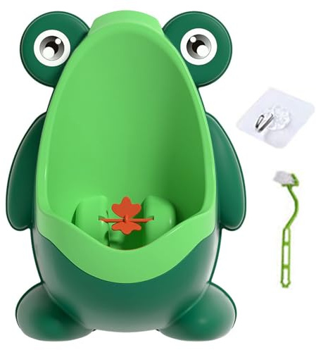 Qudinip Orinatoio a Forma di Rana, Orinatoio per Bambini Divertente Cartone Animato con Mulino a Rotante Integrato per Ragazzi Che Imparano a Usare la Toilette in Modo Indipendente,