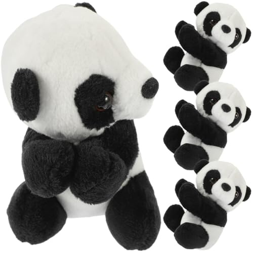 Toyvian 4 Pezzi Mollette Portafoto a Forma di Panda in Peluche, Clip per Promemoria Decorativa Multiuso per Casa, Ufficio e Feste, Fermagli per Appunti Simpatici e Tatto Morbido