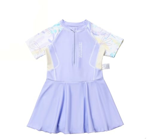 Bañador Niña Natacion | Traje de Baño de Manga Larga para Niñas con Solar Tejido Transpirable para Natación y Juegos en la Playa