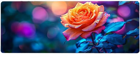 Large Mouse Mat, 30x60cmx3mm, Gaming Mouse Pad, Rubber Base, Stitched Edges, Water Resistant Easy Clean, For All Types, Extend Desktop Protection, Office Men's Gifts, Rose Yellow D1YY-879