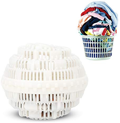 Bola de lavandería blanca, limpieza mágica partículas cerámica, alternativa detergente bola reutilizable para reducir las arrugas, lavadora evita que la ropa se enrede