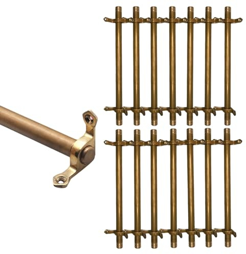 Säkringsstång i mässing för trappmattor, 3/5/13/15-pack, halkfri och hållbar, enkel gör-det-själv-installation för hotell/konstgalleri (14 st, 61 cm (24 tum))