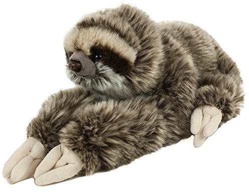 Kuscheltier Faultier 30 cm liegend grau/braun Plüschfaultier