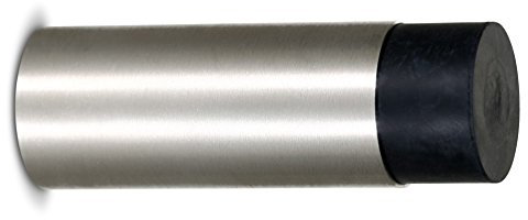 Stoppwerk Wandtürstopper Edelstahl mit Gummi - Türpuffer, Türstopper für die Türklinke inkl. Befestigungsmaterial für die Wand Ø2,7cm L:7,6cm