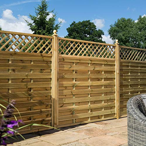 Rowlinson 6ft x 5ft Halkin Garden Screen Fence Panel Pack of 3 - Self Assembly