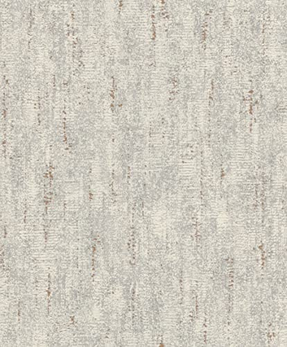 Rasch Tapete 506914 - Vliestapete mit industrieller Optik in Grau, Creme und Gold aus der Kollektion Tapetenwechsel II - 10,05m x 0,53m (LxB)