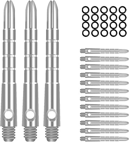 CyeeLife Aluminium dartpilskaft 15 stycken, 2BA dartpilar stänger 40 mm silver