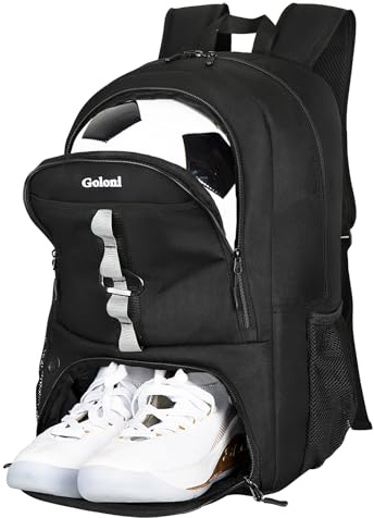 Goloni Youth Soccer Bag,Basketball Bag with Ball Compartment & Shoe Compartment,Backpack for Football Volleyball Basketball