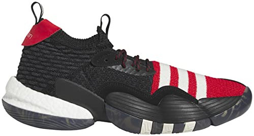adidas Unisex – Erwachsene Mens Basketball Shoes Trae Young 2 Herren Basketballschuhe, Core Black-Better Scarlet-Off White