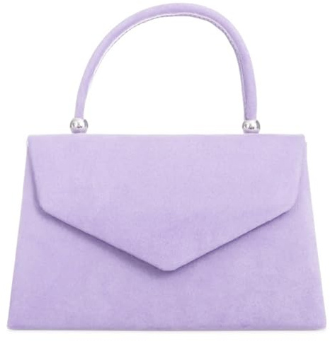 fi9® Bolso de mano retro de ante para boda, fiesta, graduación, noche, bolso de mano, medium