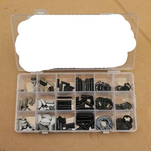 180 Stück 18 Arten Set Woodruff Keys Sprengring Spannstift E-Clip Sortiment Kit-1 Set