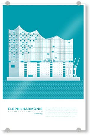 artboxONE Acrylglasbild 90x60 cm Städte Kunter - Elbphilharmonie Hamburg - Bild Architektur Deutschland Hamburg