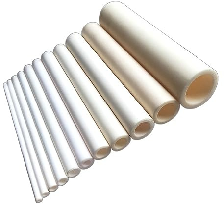 SSIMOO 2Pcs 0.6mmx1mmx100mm High Temperature Resistant Wear High-alumina Ceramic Tube Hollow Insulating Alumina Burning Pipe kindly