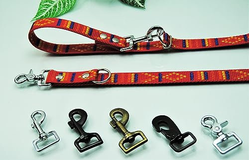 Extra Lange und breite Leine Nylon 4-Fach verstellbar Indianer rot 3m x 25mm Führleine (Karabiner: Schwedenhaken (schwarz))