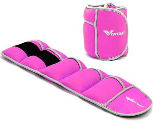 Vivitory Verstellbare Knöchelgewichte für Damen & Herren, Beingewichte 2 bis 4,5 kg, Armgewichte, Knöchel Handgelenk Gewichte Set für Krafttraining, Joggen, Gymnastik, Aerobic, Physiotherapie