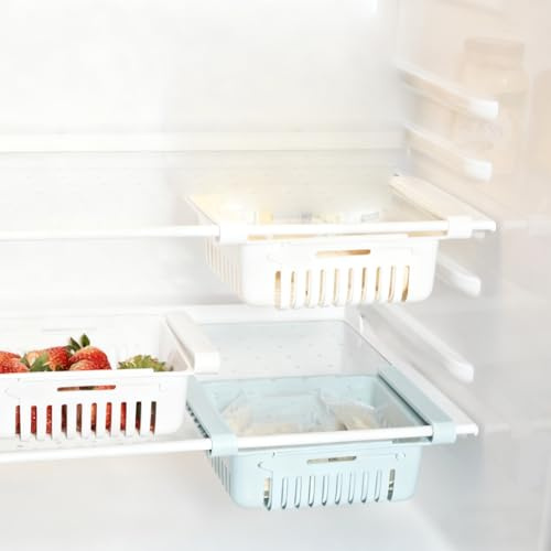 Eterspr 2 stycken kylskåpslådor, kylskåpsarrangör, utdragbar låda, lämplig för förvaring i kylskåp