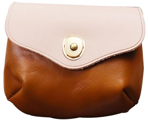 LFWATAXY 1 P Vintage Münzgeldbörse Hals Geldbörse Hals Leder Tasche Kopfhörer Tragetasche Geldbörse Münzorganizer Kreditkartenhalter für Damen und Herren, Helles Braun, Brustbeutel Reisebrieftasche