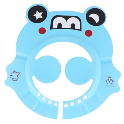 SAFIGLE 1stück Einstellbare Duschhaube Mit Cartoon-design Wasserschutz Für Haarwäsche Für Kleinkinder Blau